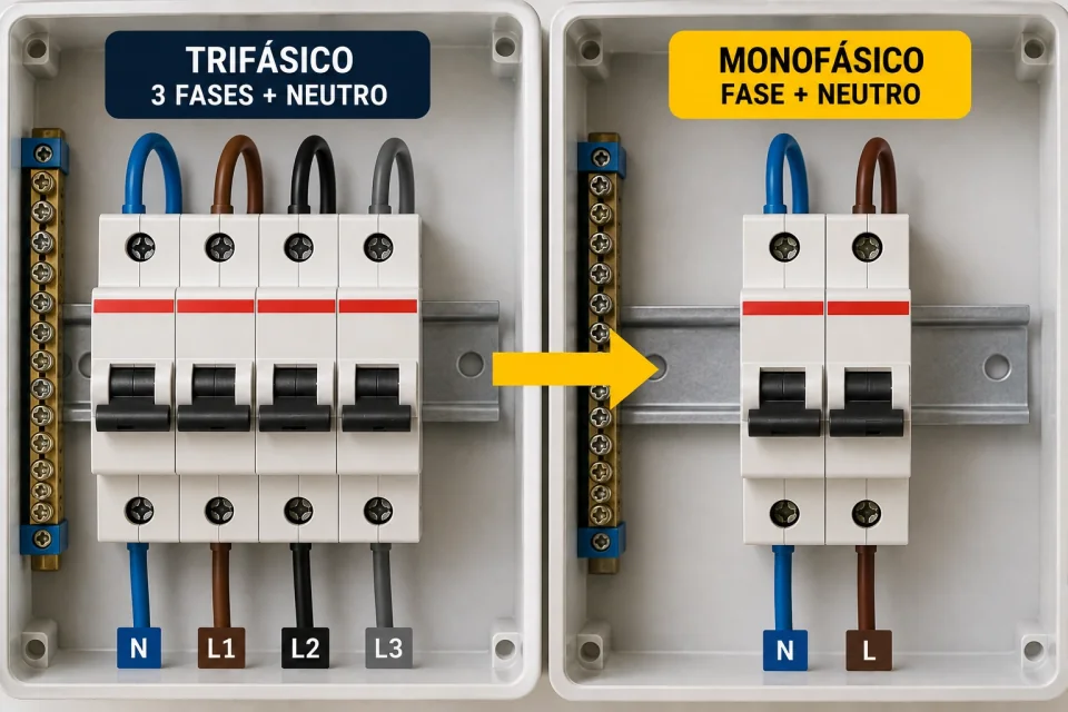 Alteração de instalação elétrica monofásica e trifásica
