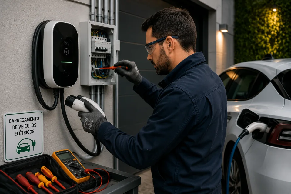 Instalação de carregador para veículo elétrico