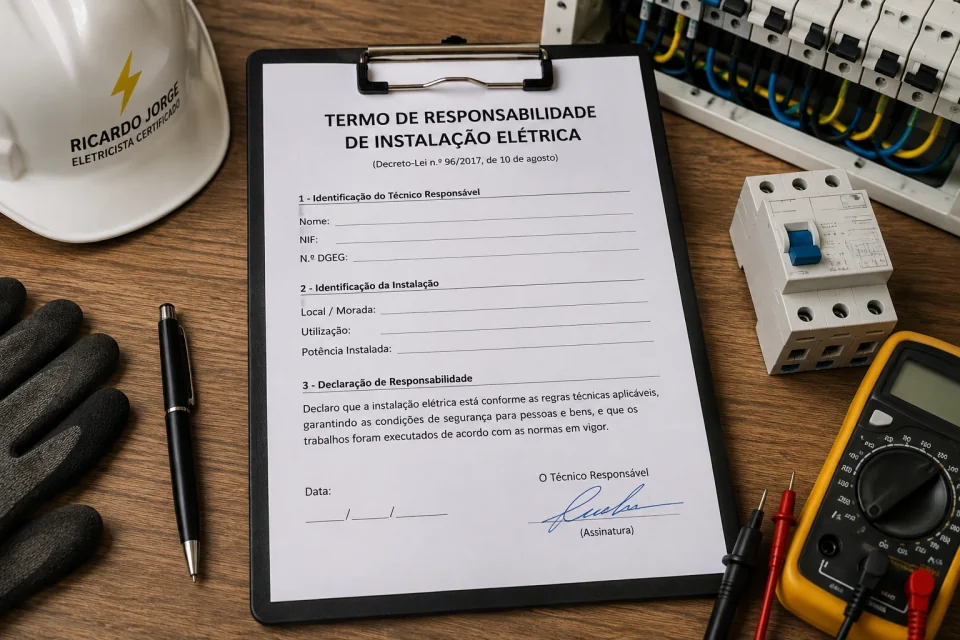 Termo de responsabilidade de instalação elétrica